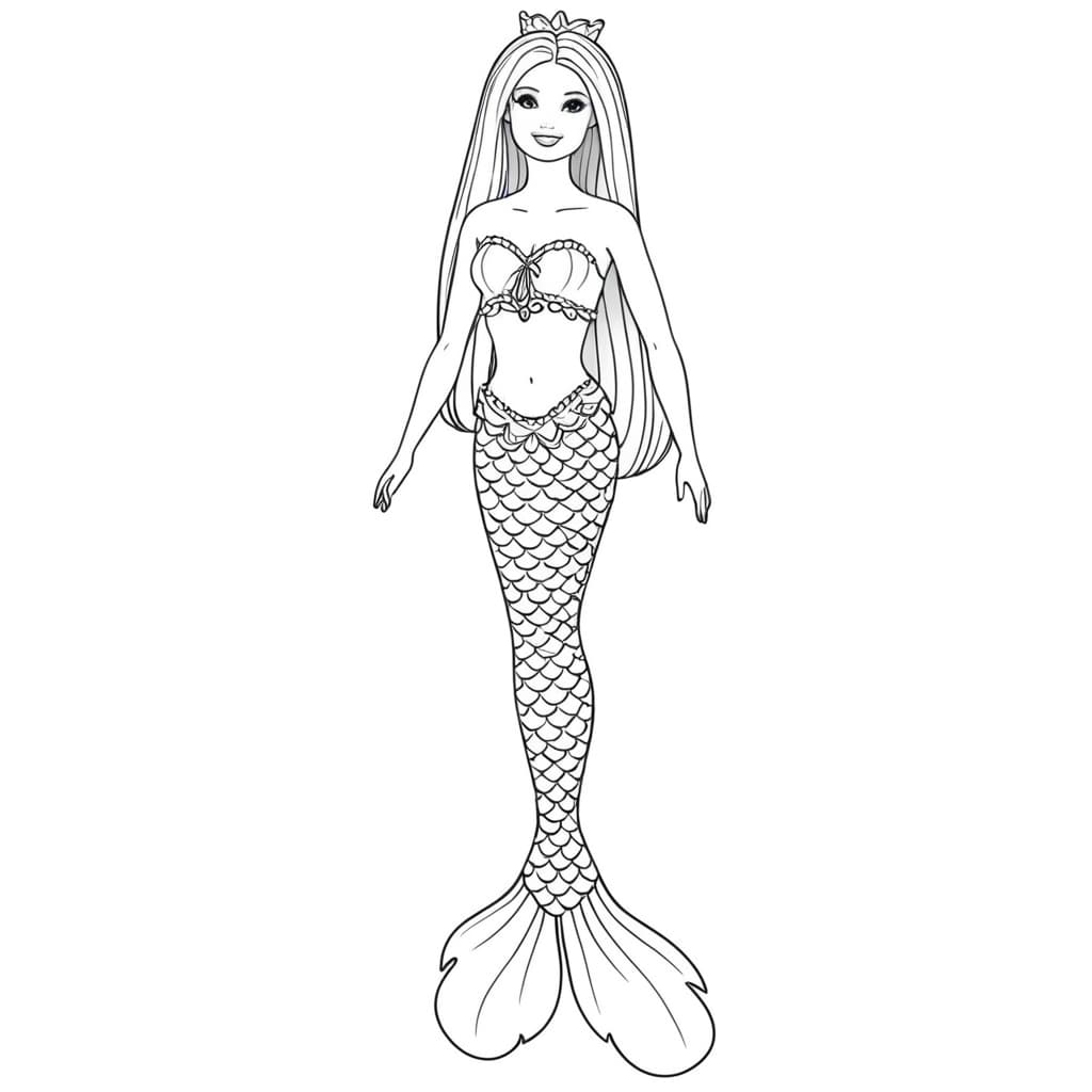 Barbie sirena versione 2 da colorare