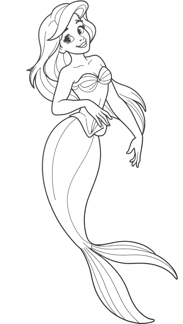 La piccola sirena versione 2 da colorare