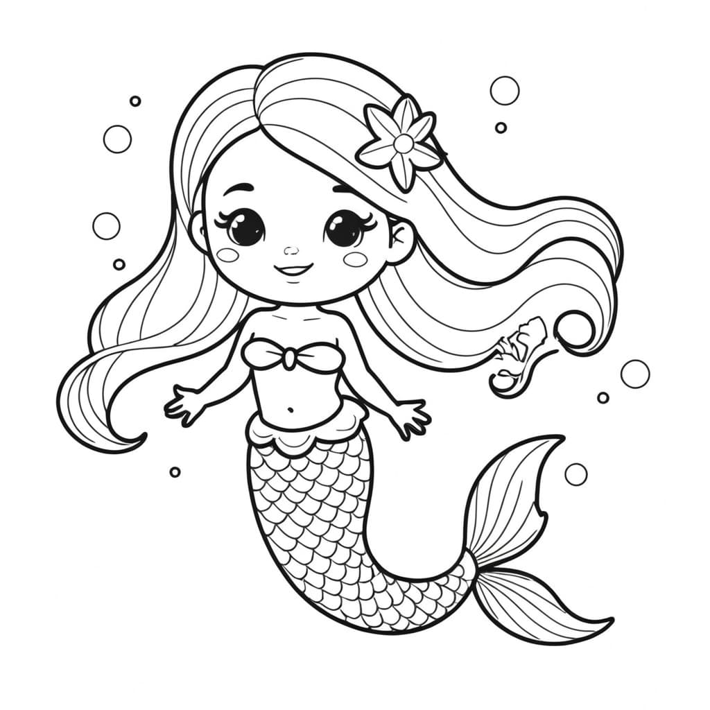 Sirena per bambini da colorare