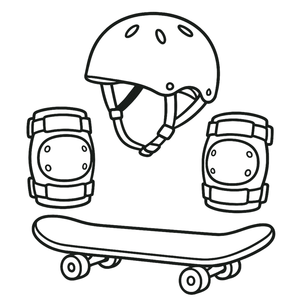 Attrezzatura da skateboard da colorare