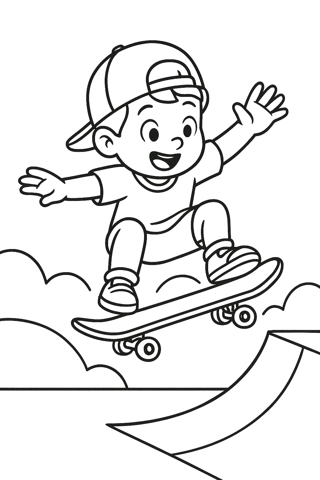 Persona sullo skateboard da colorare