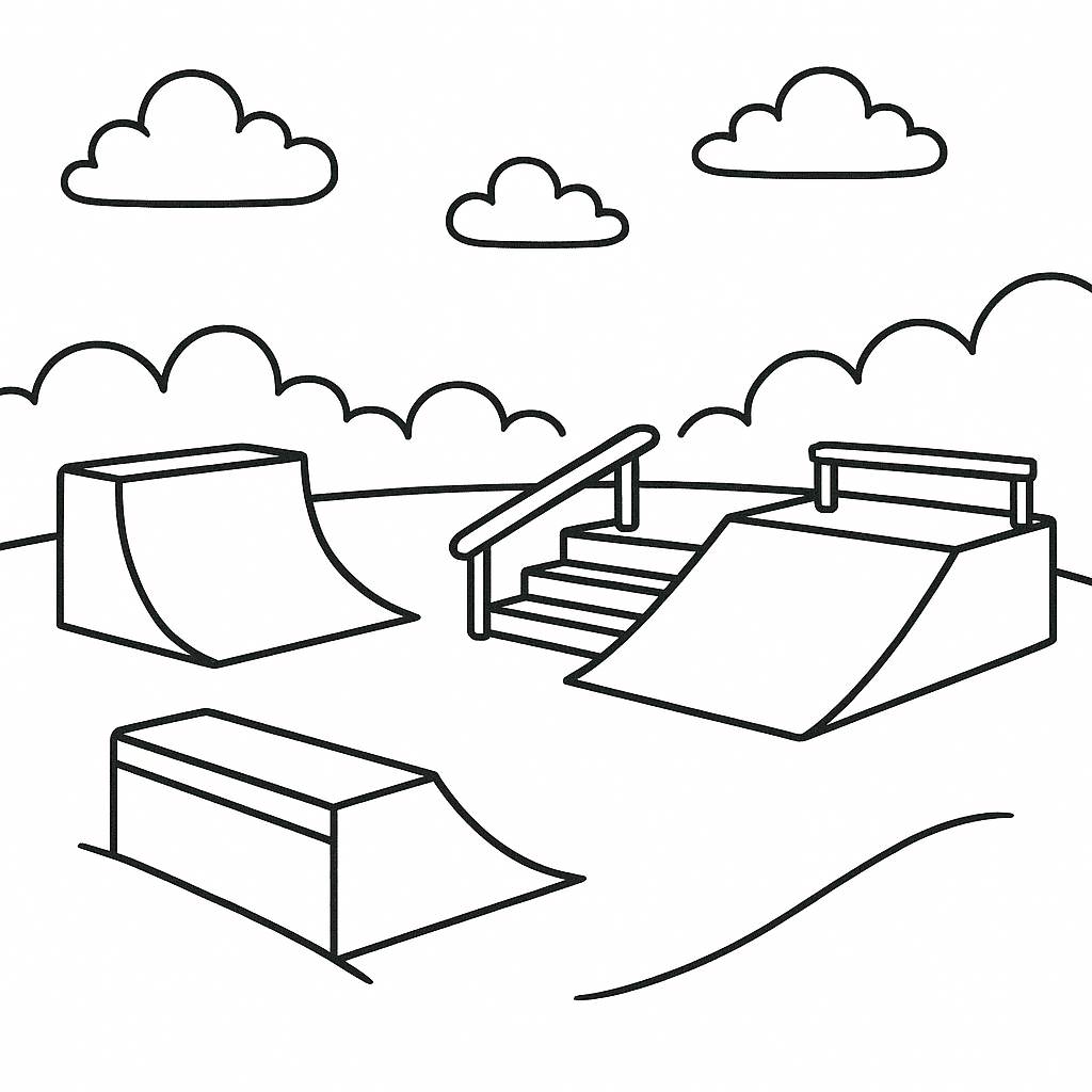 Pista da skateboard da colorare