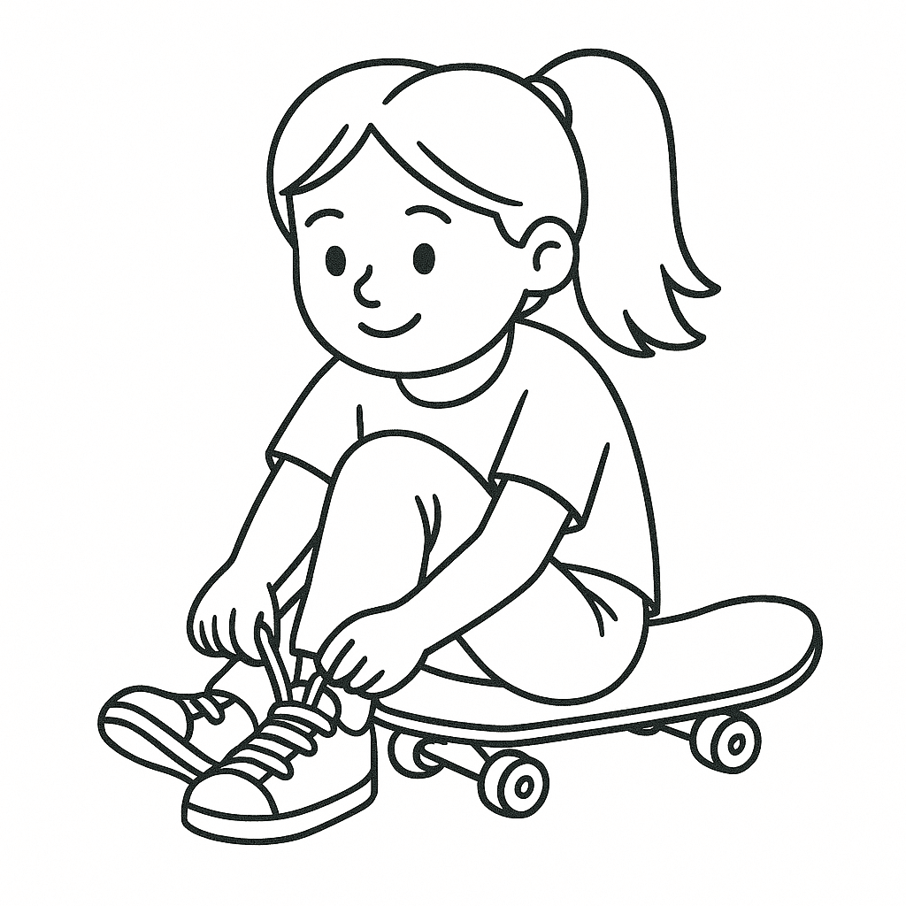 Ragazza skater da colorare