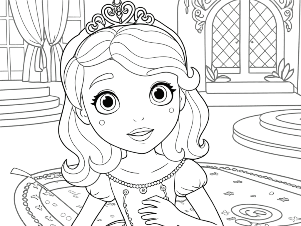 Principessa Sofia nel castello da colorare