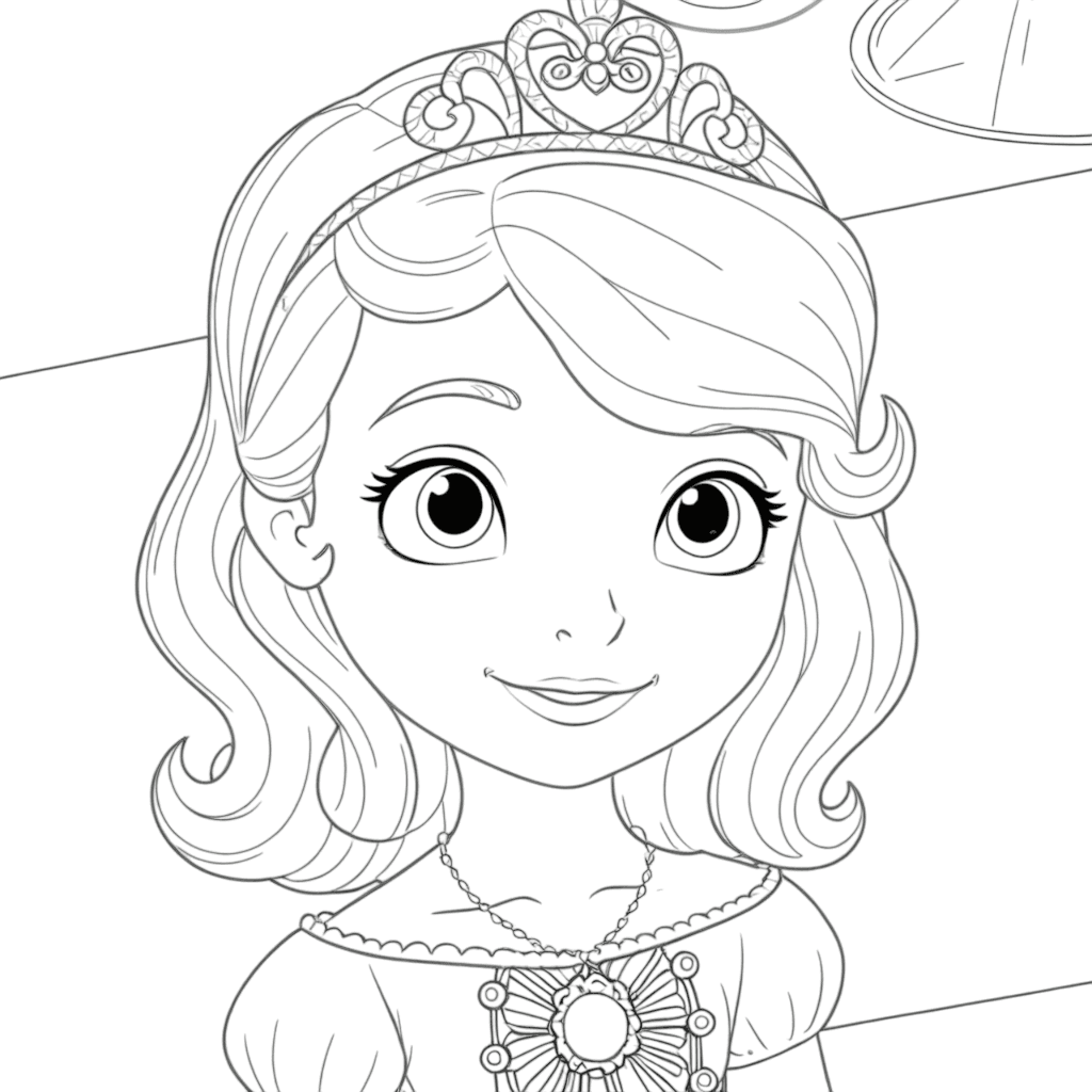 Sofia la Principessa con corona da colorare