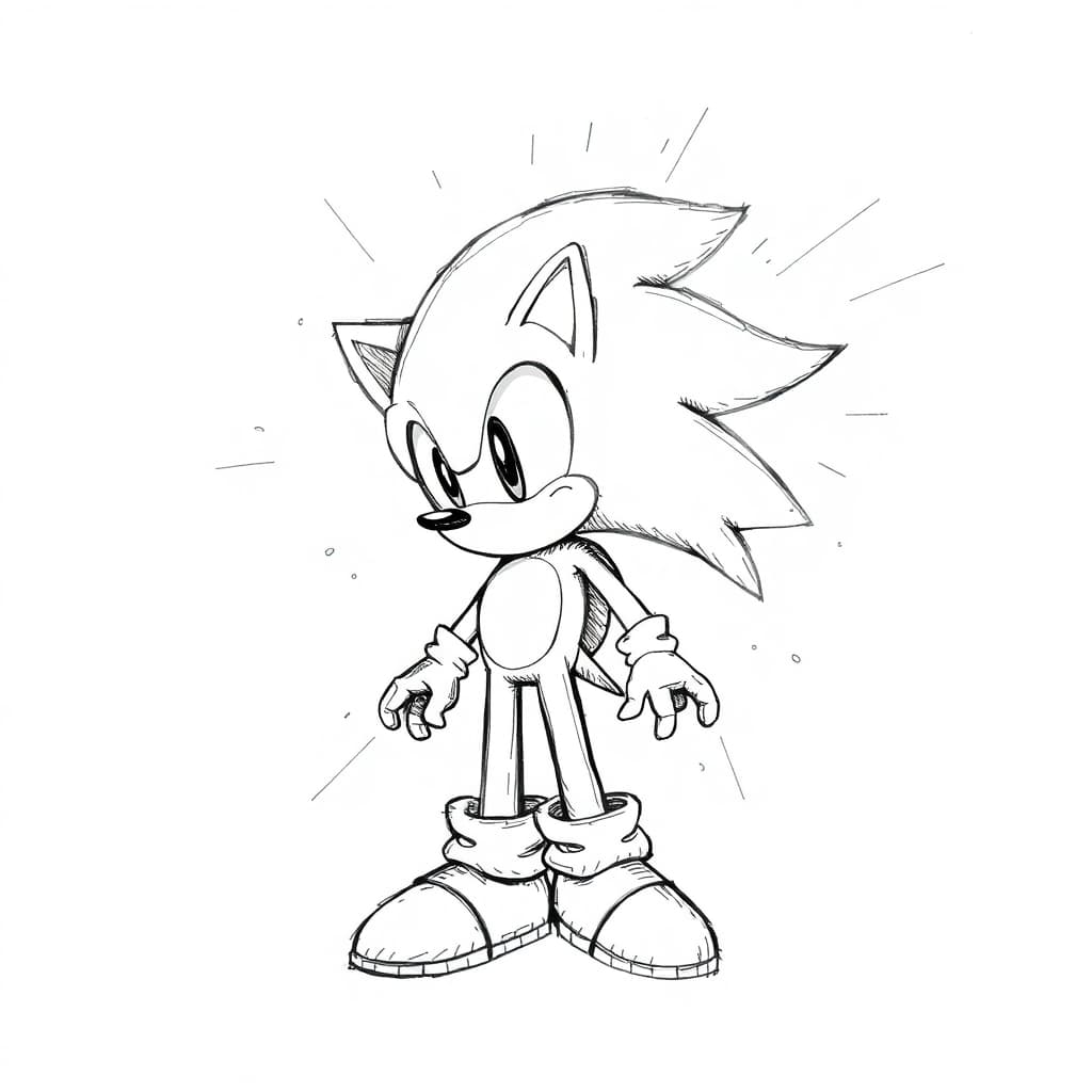 Sonic in azione da colorare