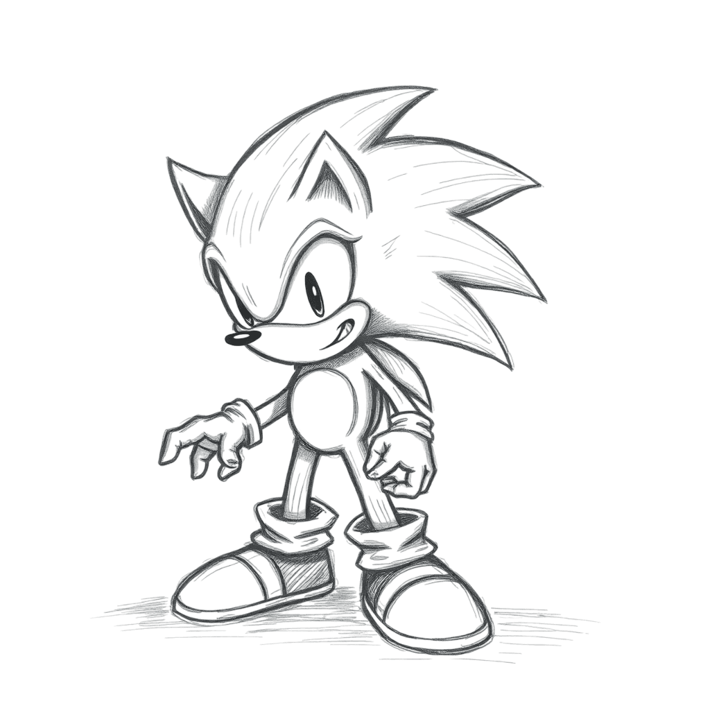 Sonic classico da colorare