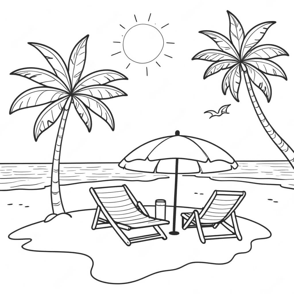 Ombrellone da spiaggia da colorare