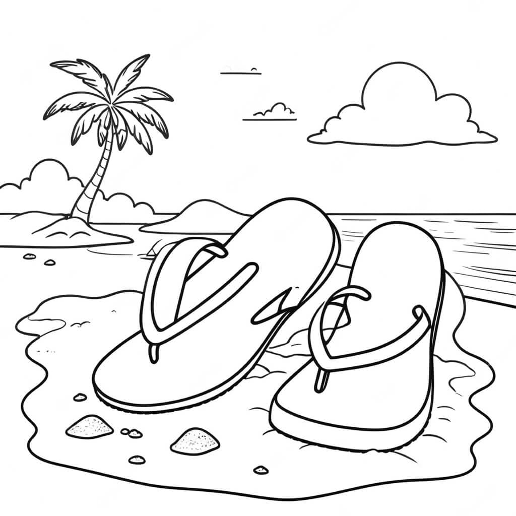 Sandali da spiaggia da colorare