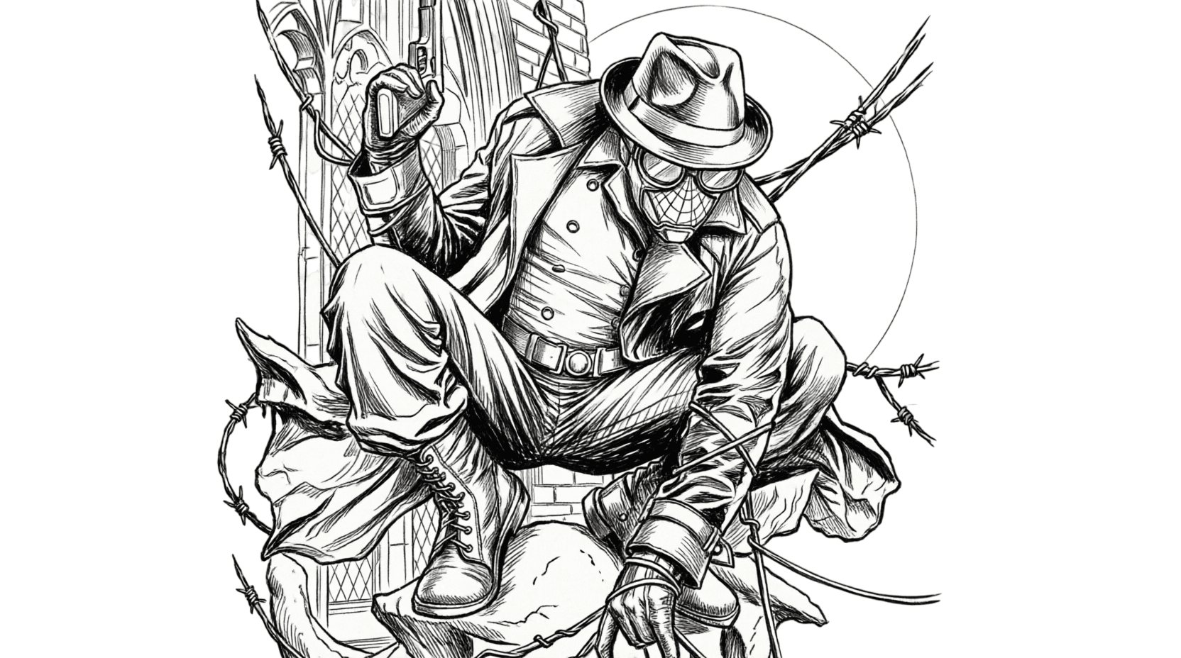 Spider-Man Noir in azione da colorare