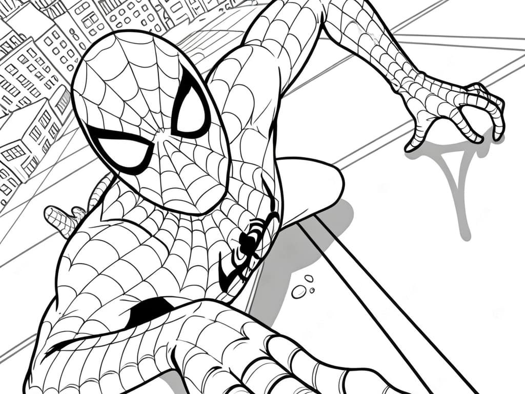 Spider-Man si arrampica da colorare