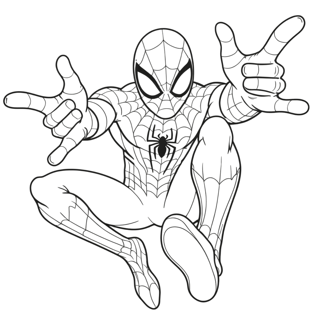 Spider-Man salta da colorare