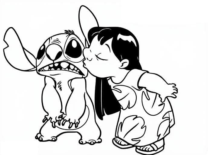 Lilo e Stitch in ritratto da colorare