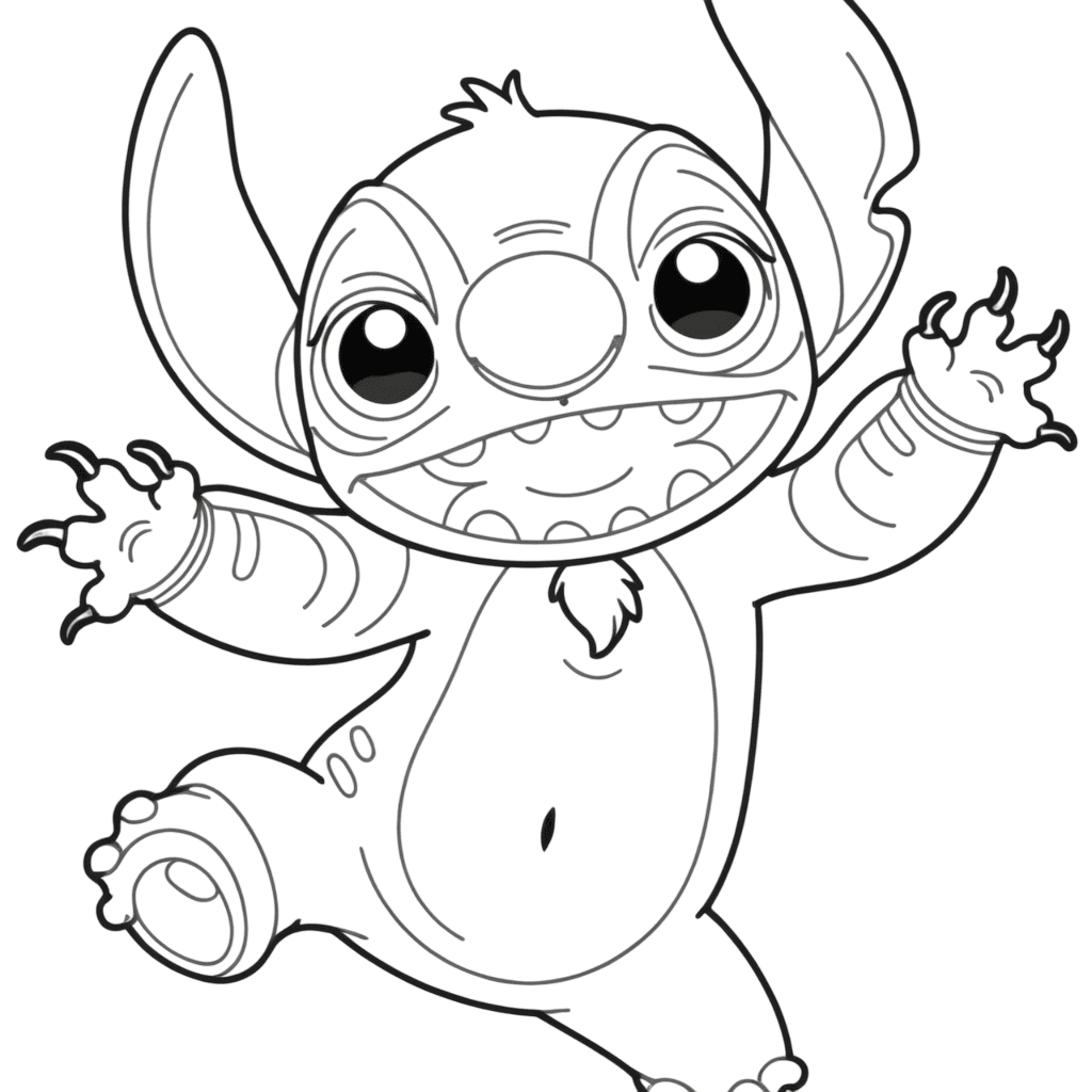 Stitch danza da colorare