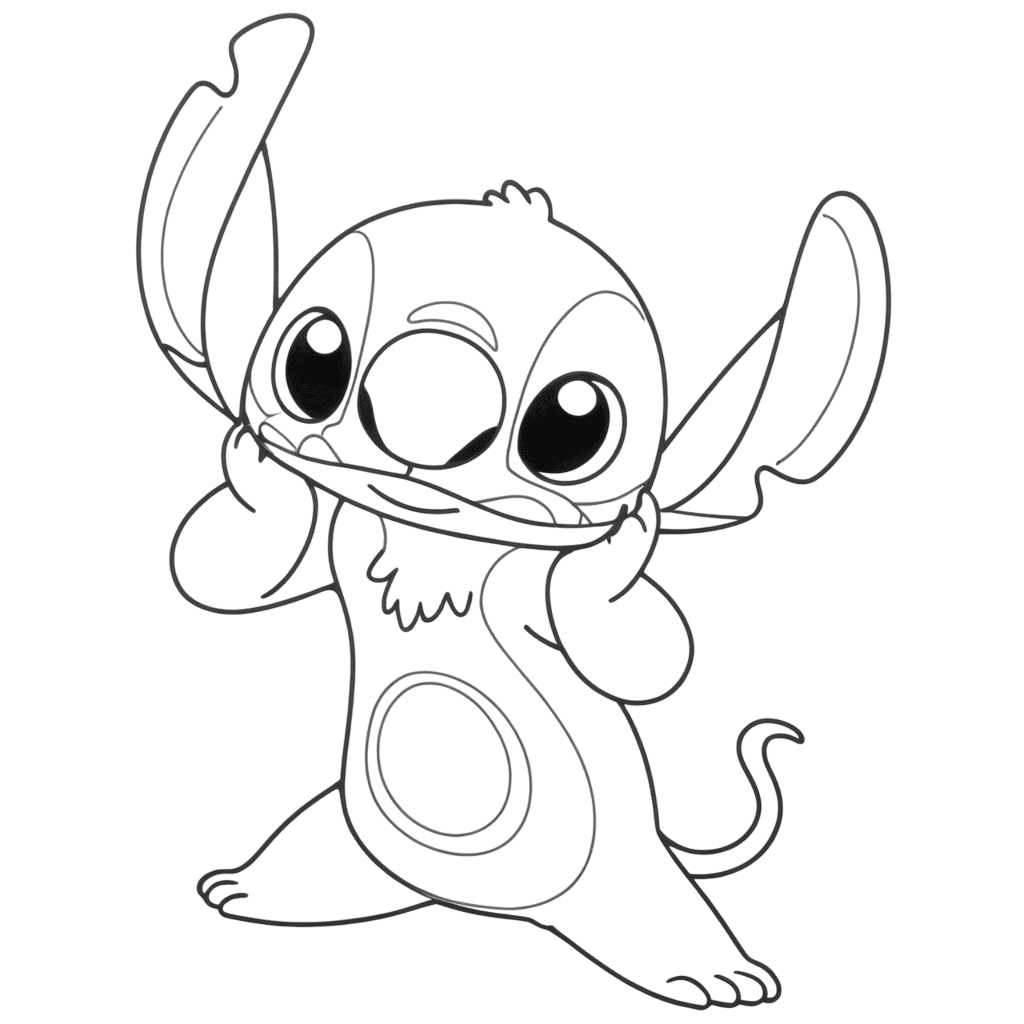 Stitch gioca da colorare