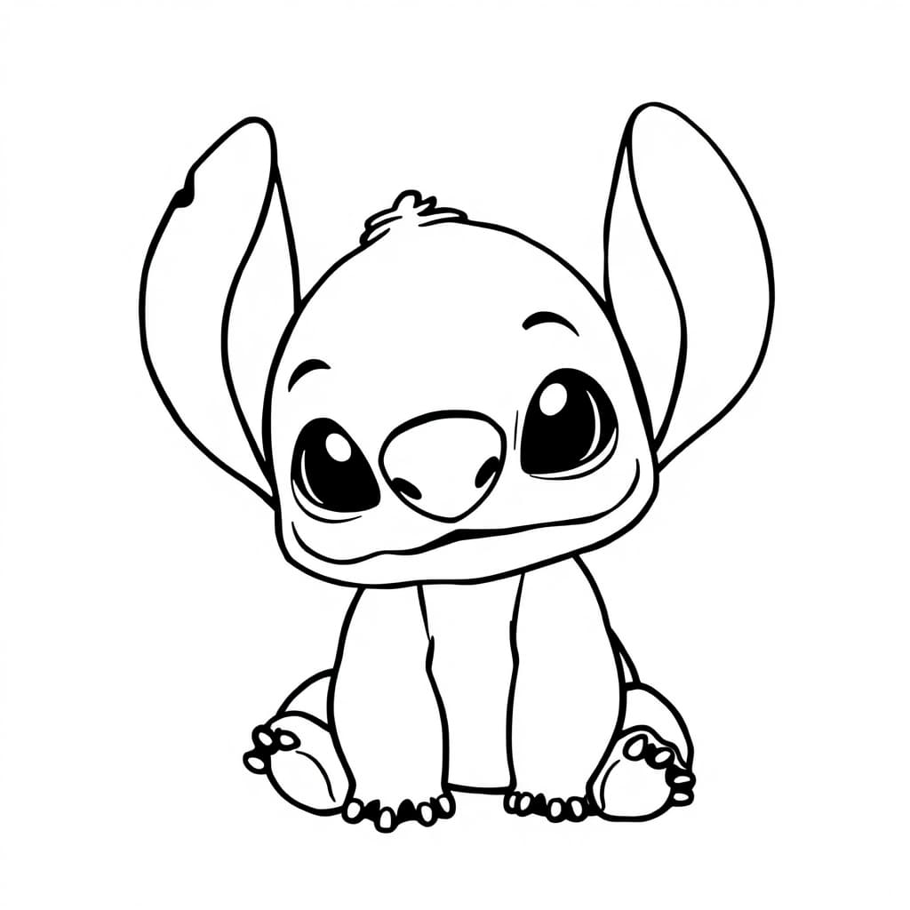 Stitch seduto da colorare