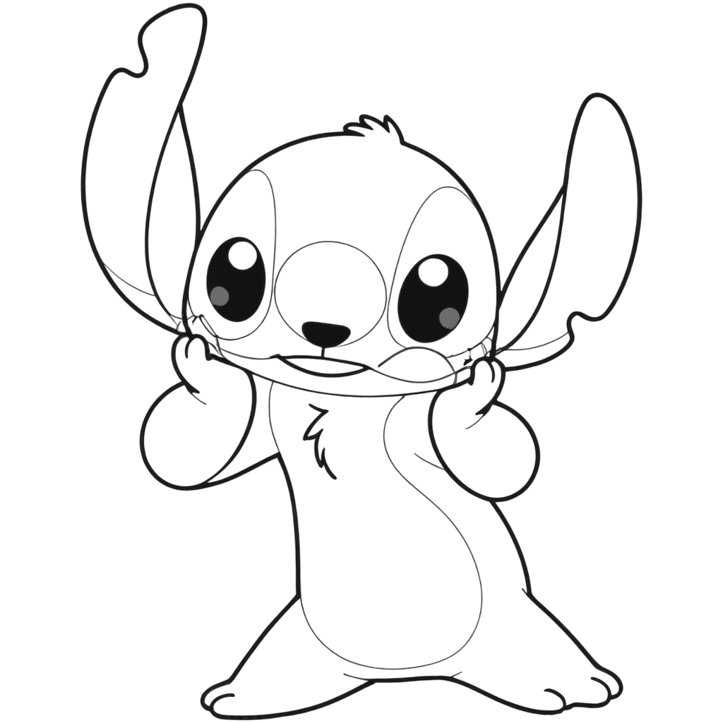 Stitch sorpreso da colorare