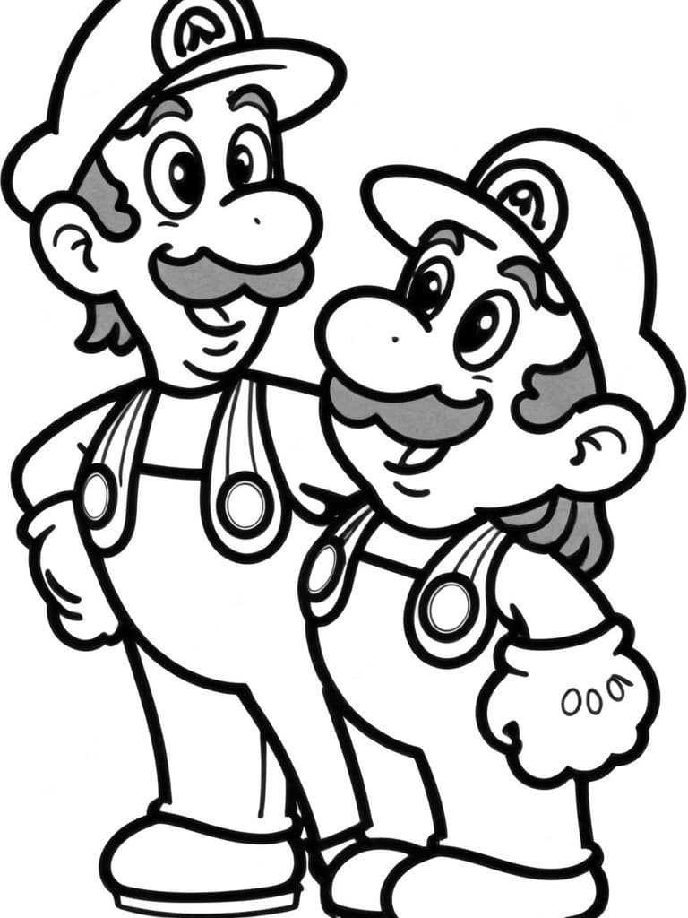 Mario e Luigi da colorare