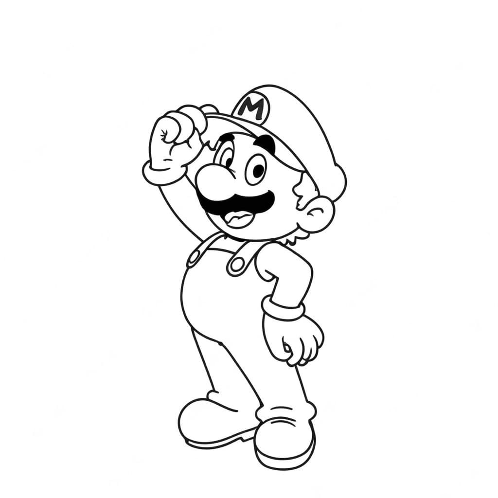 Super Mario da colorare facile