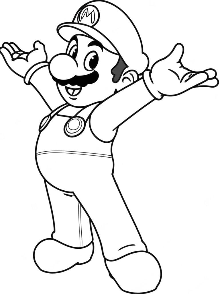 Super Mario felice da colorare