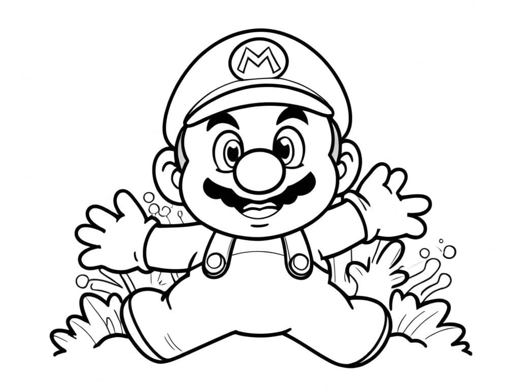 Super Mario piccolo da colorare
