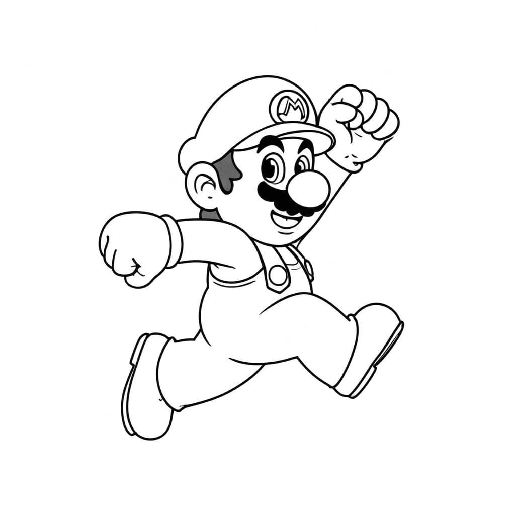 Super Mario vittorioso da colorare