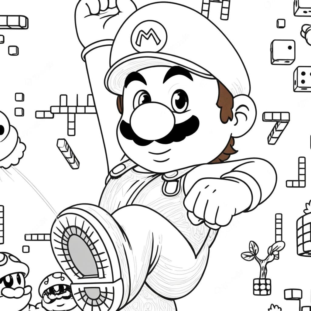 Super Mario World dettagli da colorare