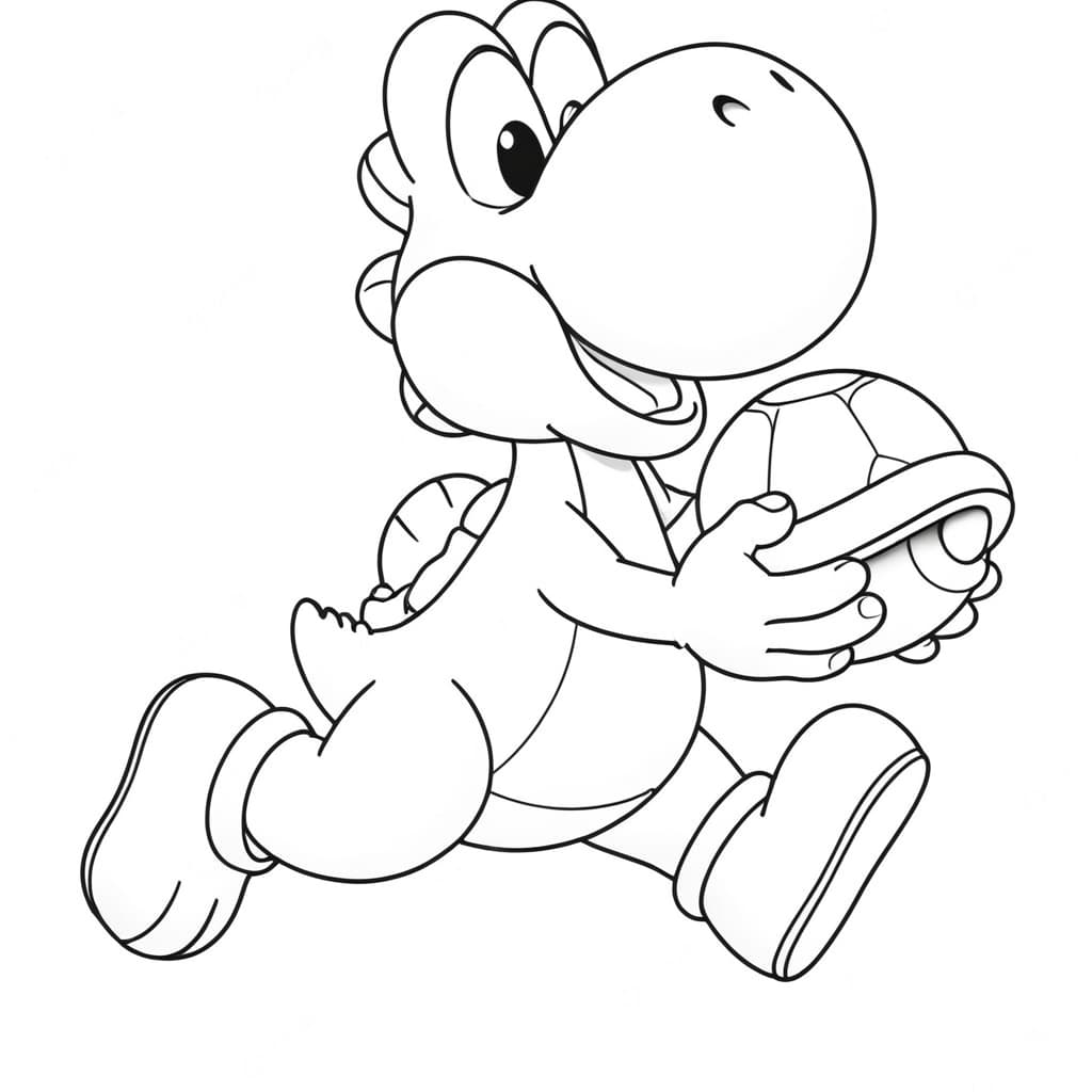 Yoshi con fungo da colorare