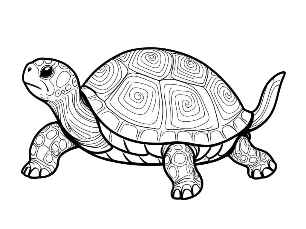 Tartaruga anziana da colorare