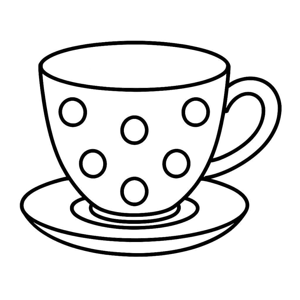 Tazza a pois da colorare