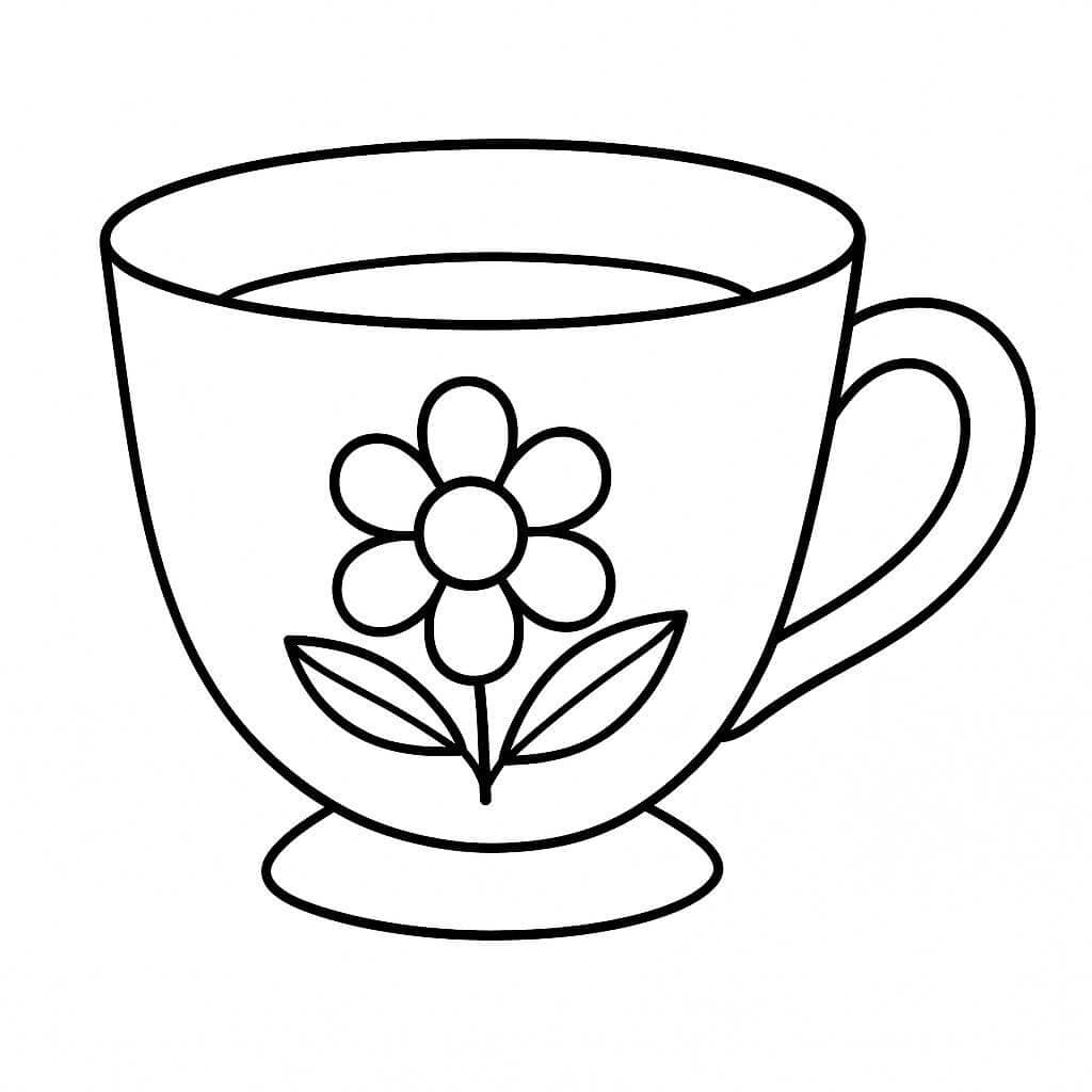 Tazza con fiore da colorare