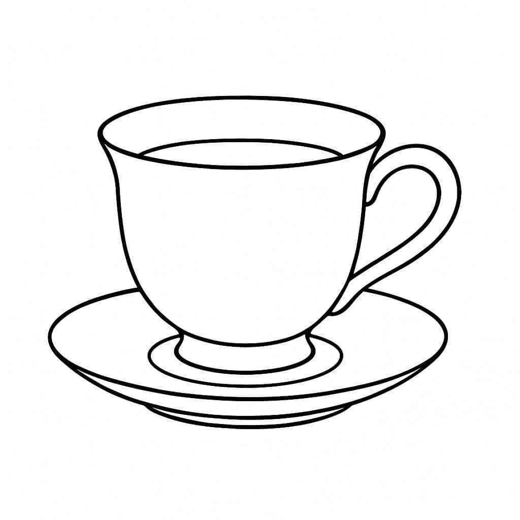 Tazza con piattino da colorare