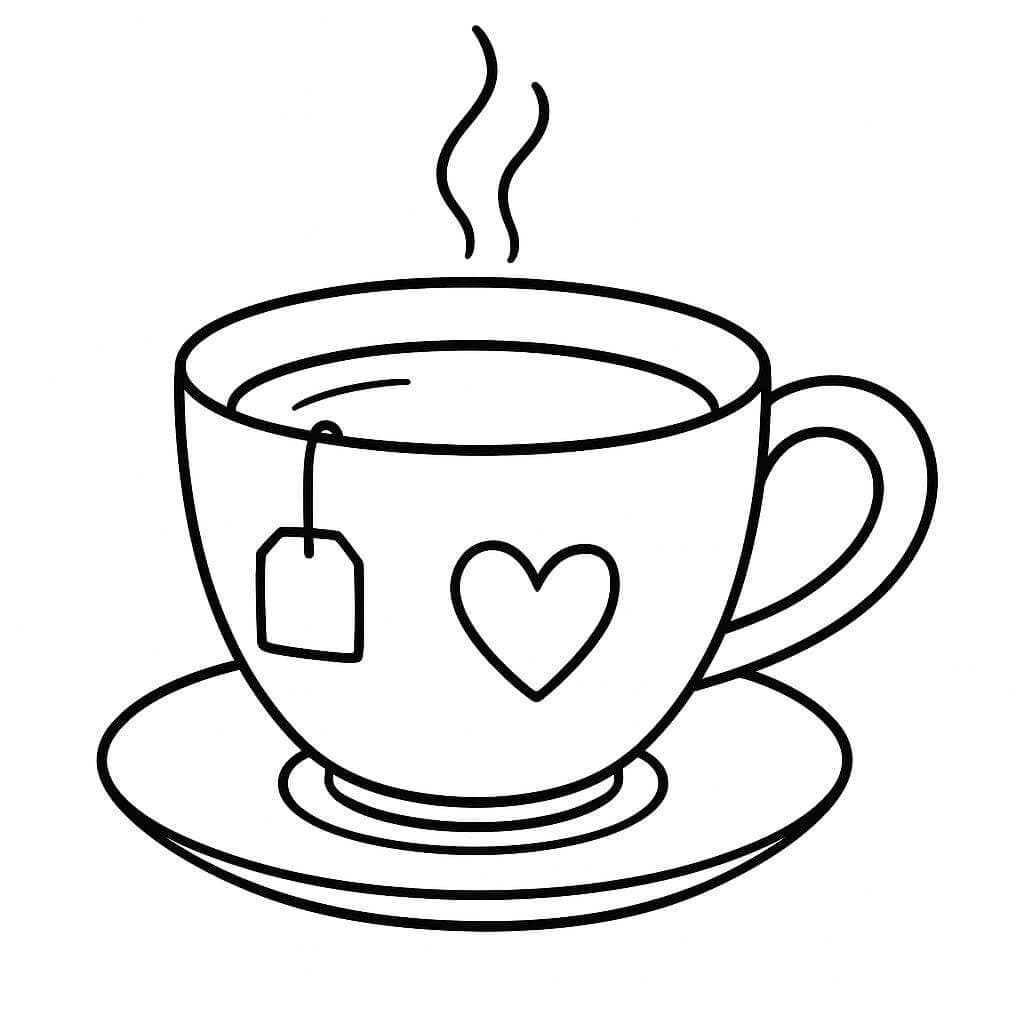 Tazza da te da colorare