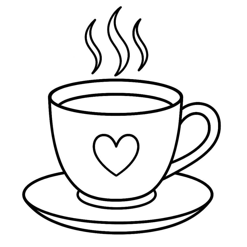 Tazza di caffe da colorare