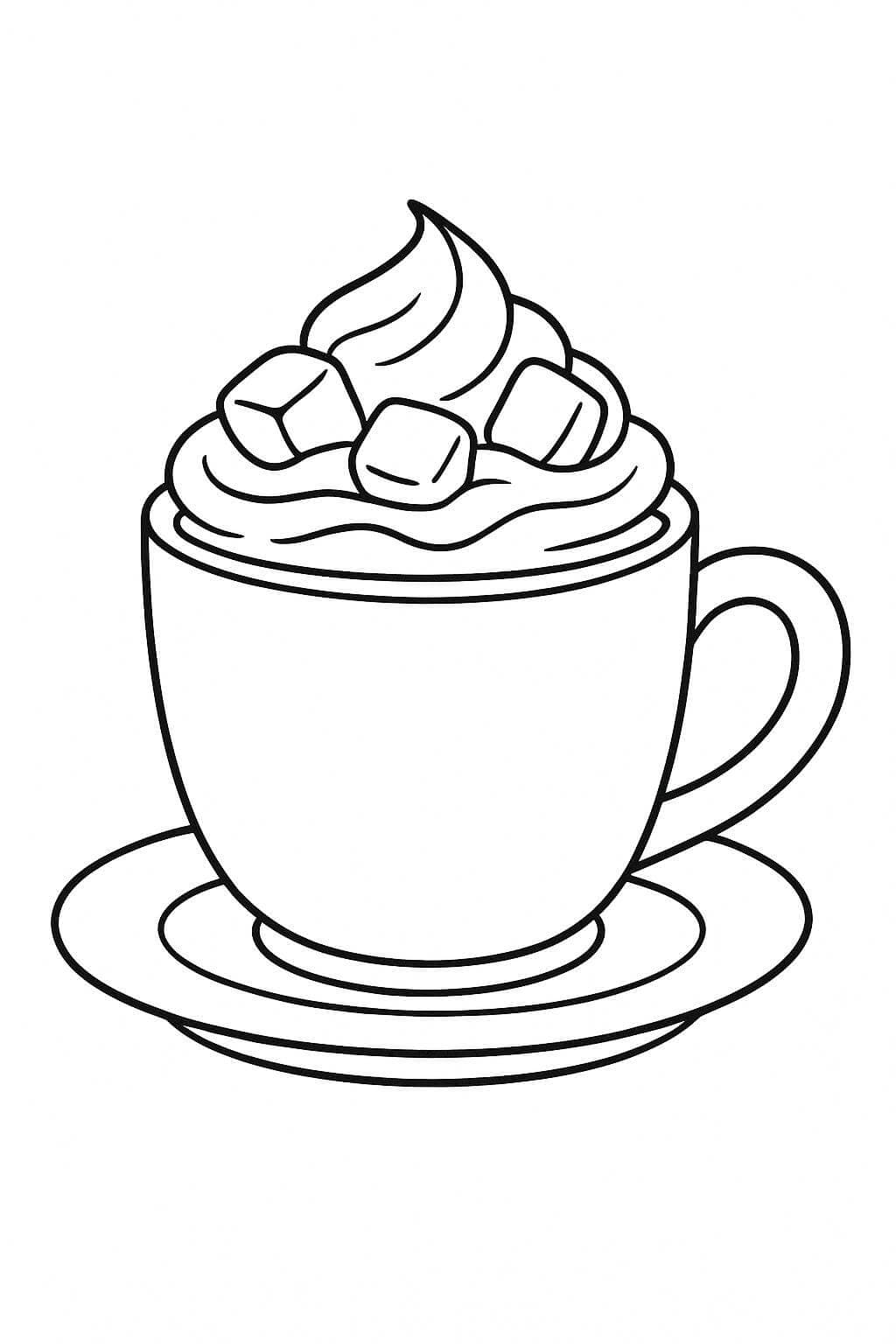Tazza di cioccolata calda da colorare