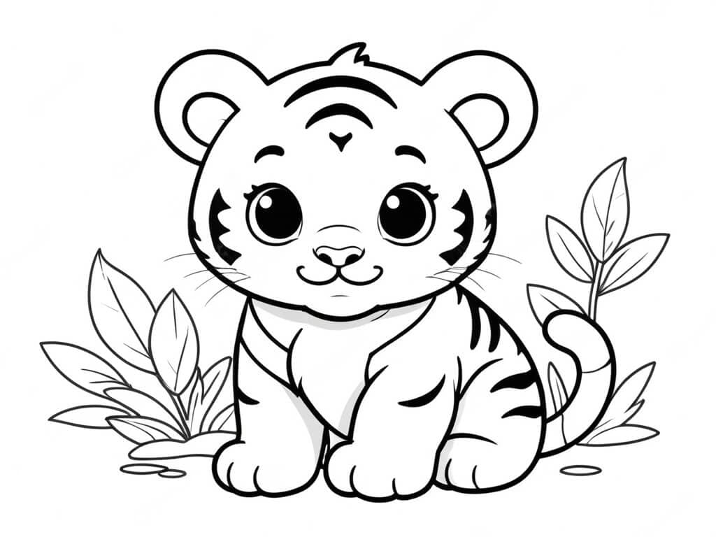Cucciolo di tigre da colorare