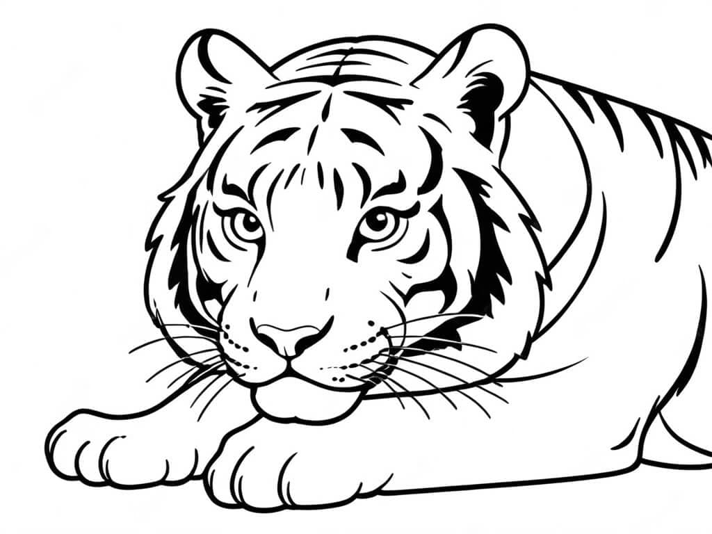 Tigre adulta da colorare