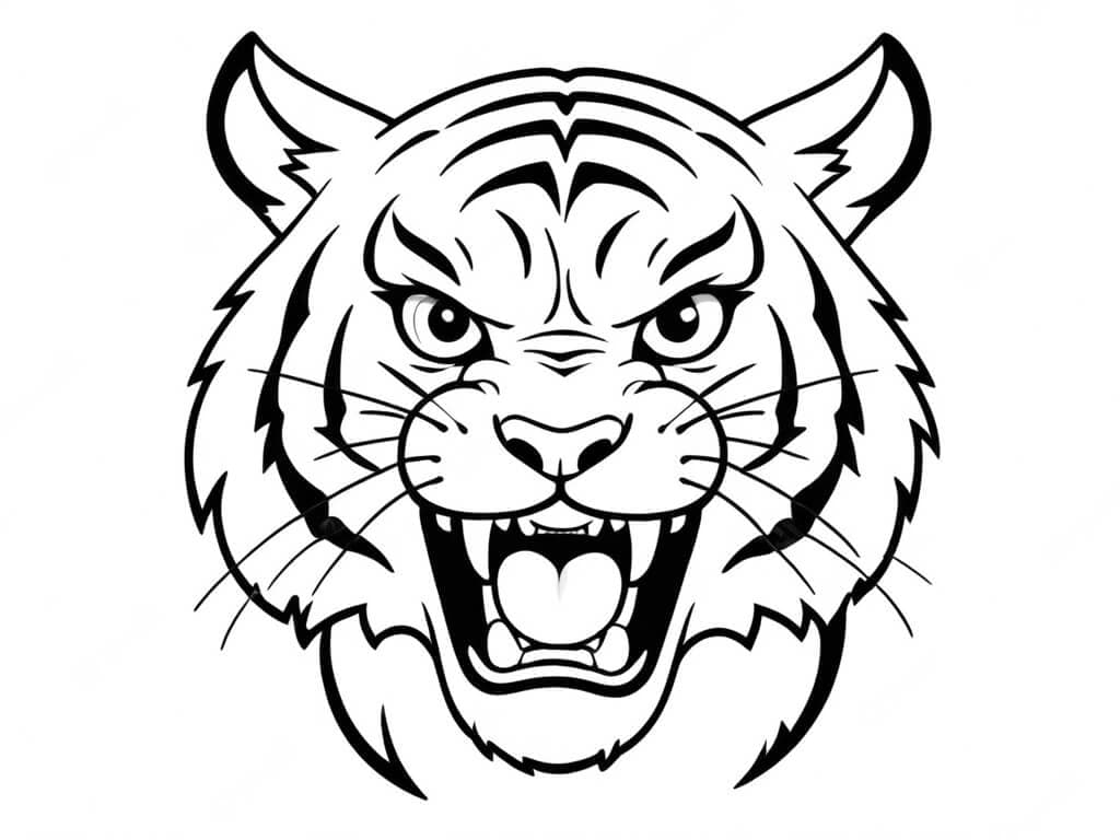 Tigre arrabbiata da colorare