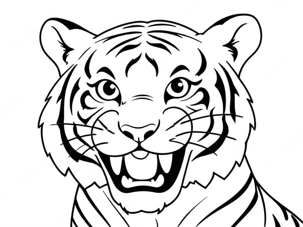 Tigre che ruggisce da colorare