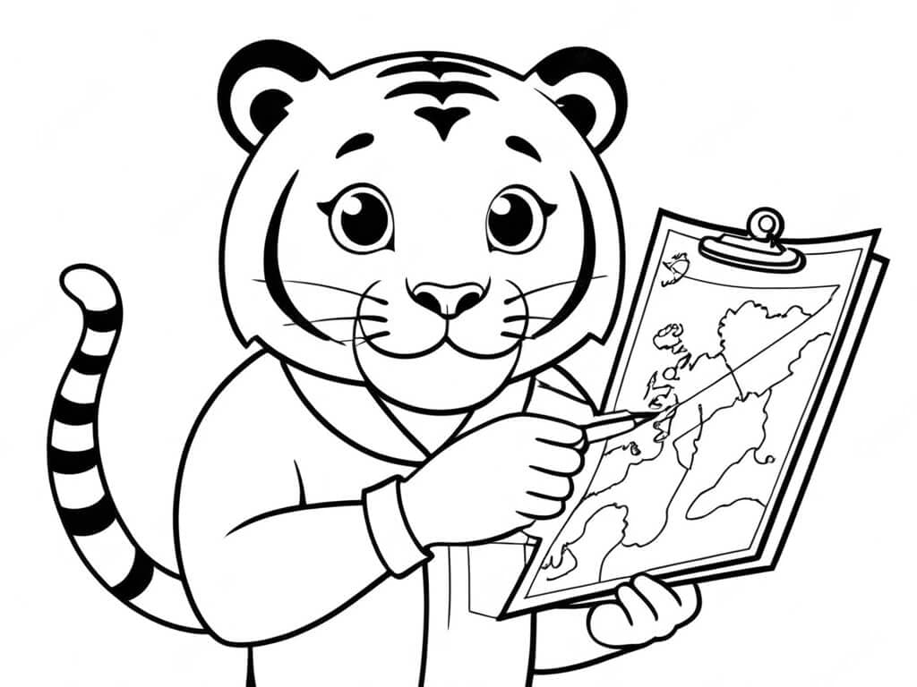 Tigre insegnante da colorare