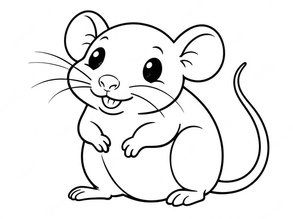 Topo felice da colorare