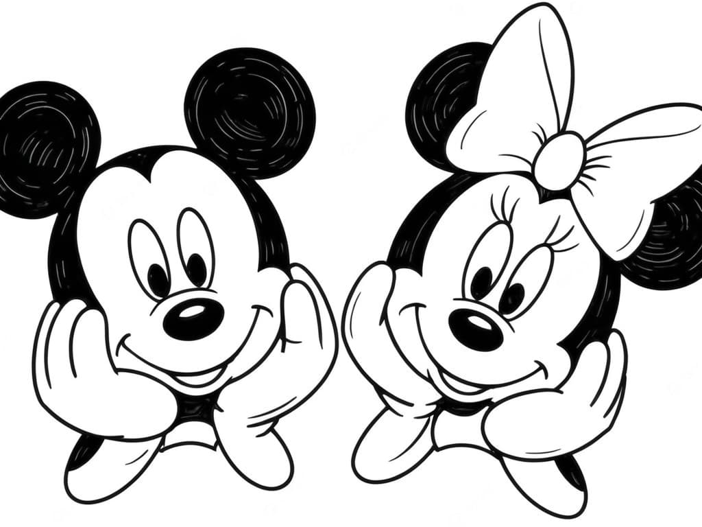 Topolino e la sua amica Minnie da colorare