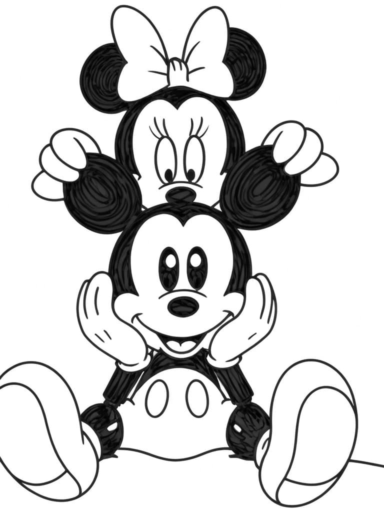 Topolino e Minnie Mouse da colorare