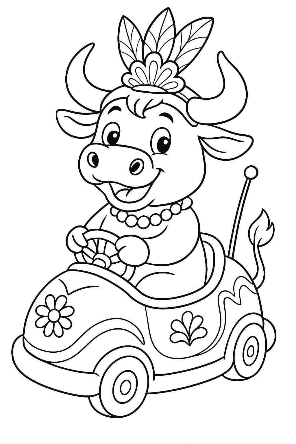 Toro di Carnevale da colorare