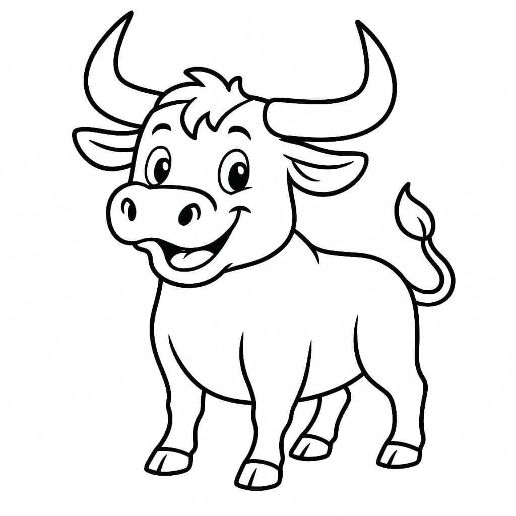 Toro sorridente da colorare
