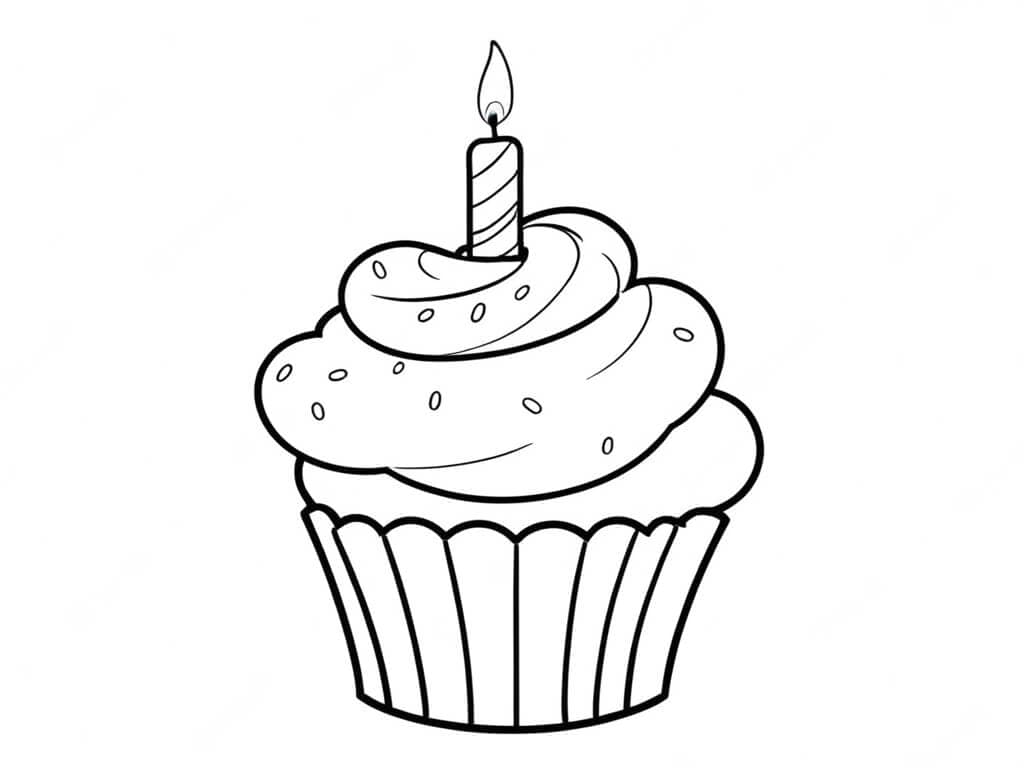 Cupcake di compleanno da colorare