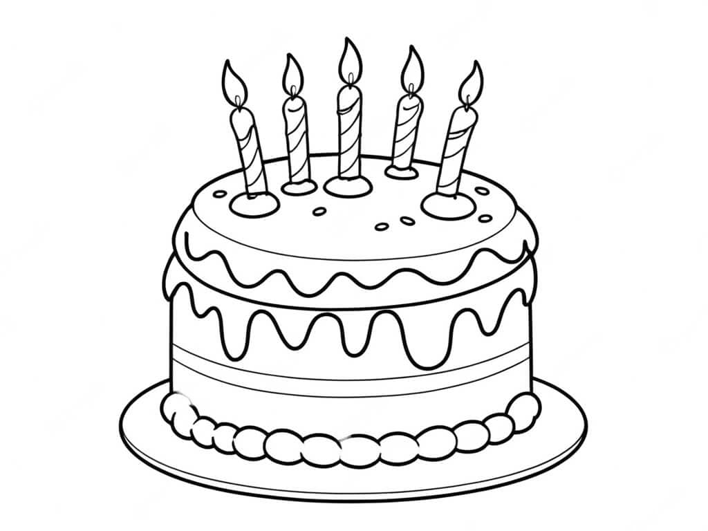 Torta di compleanno da colorare