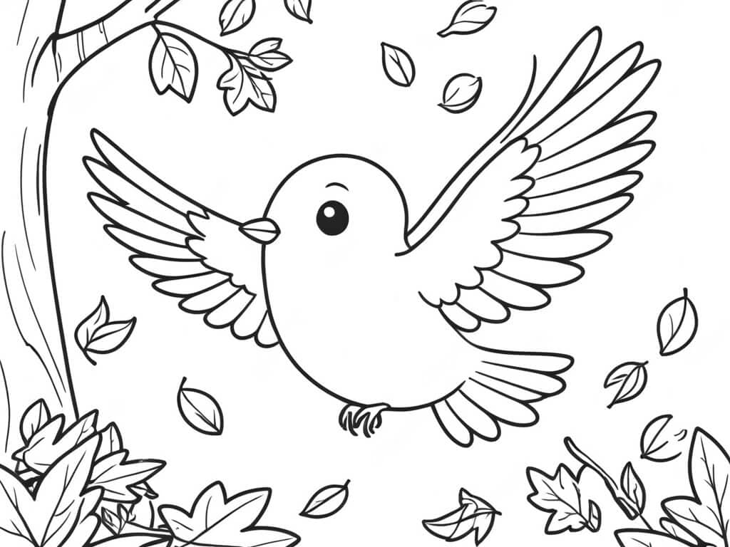 Uccello che vola da colorare