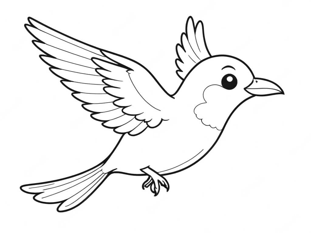 Uccello in volo da colorare