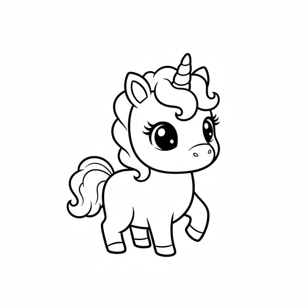 Baby unicorno da colorare